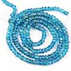 Natural Blue Apatite Faceted Roundel Beads Strand Length 14 Inches and Size 3mm to 3.5mm approx.